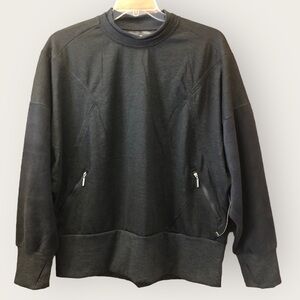 Tahari Sport / NWT/ Charcoal Gray Sweatshirt with Thumb Holes ~ MSRP $82